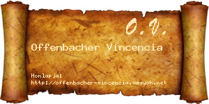 Offenbacher Vincencia névjegykártya